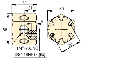 A66 - Enerpac 6 Port Hexagon Manifold